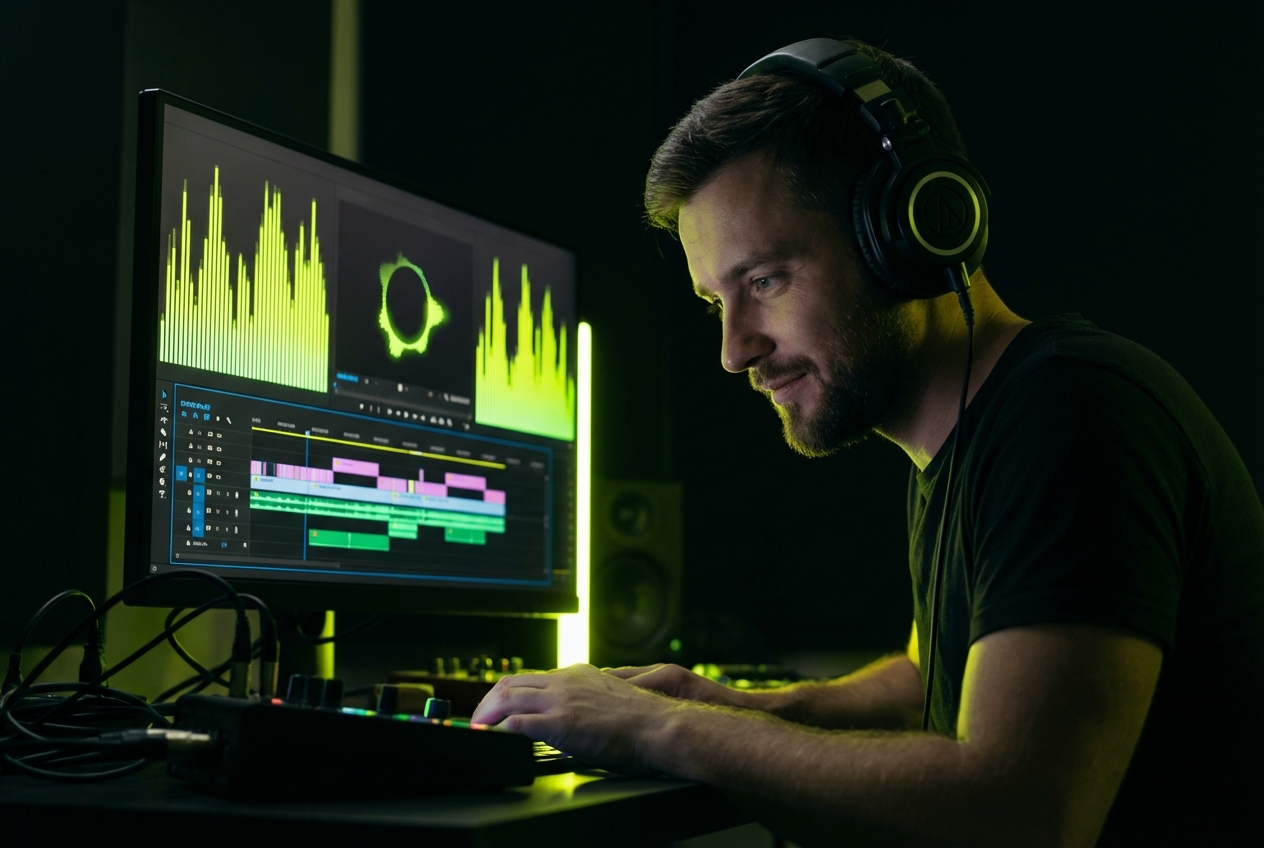 Social media slideshow maker with music tool