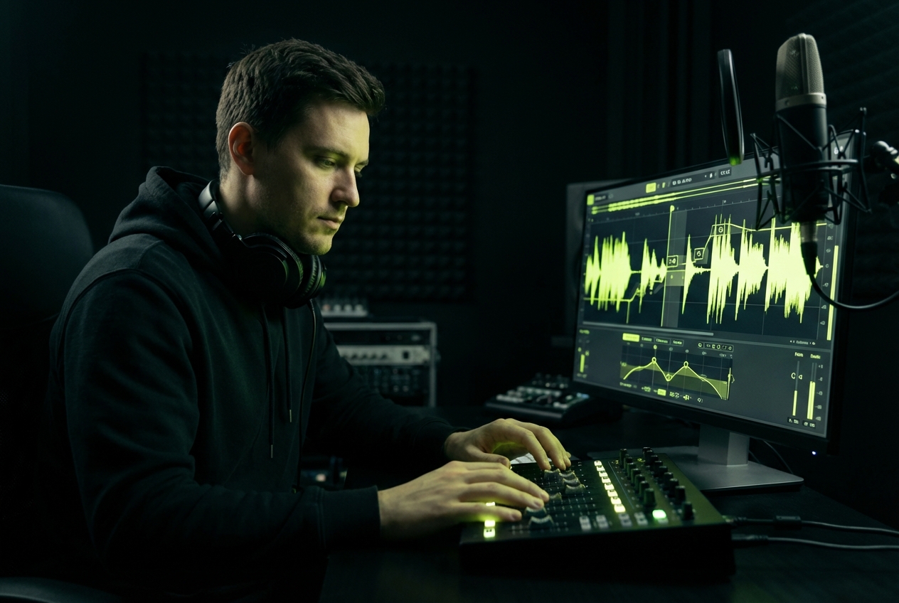 AI Singer vocal control interface with adjustment parameters