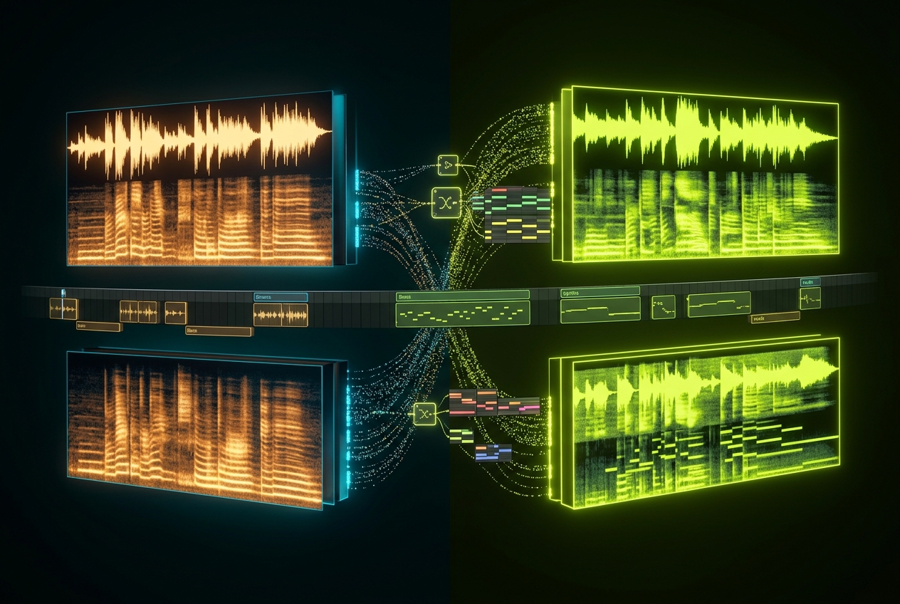 AI Music Remixer style transformation showing genre options