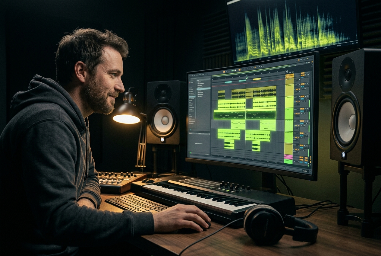 AI beat generation process with synth model selection options