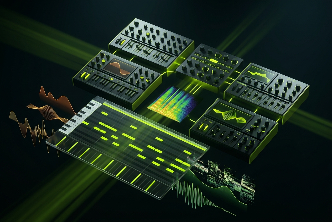 Multiple synth model options in music beat maker interface