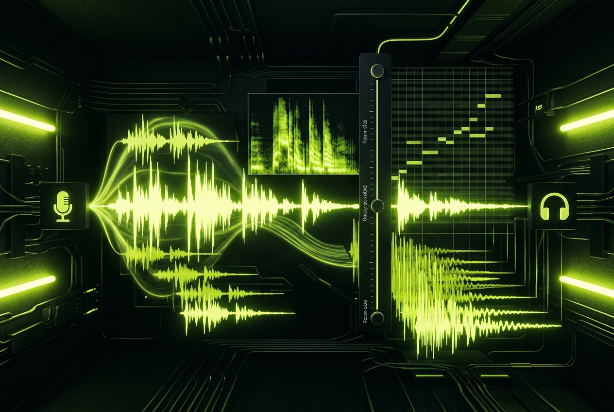 Audio pitch changer with reverb and effects options