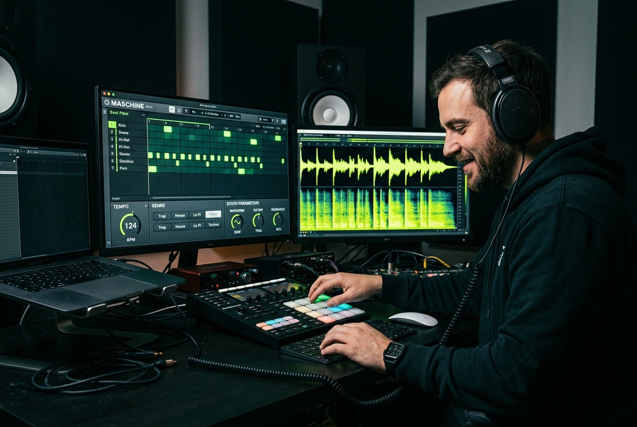 Customization options in AI Beat Generator interface