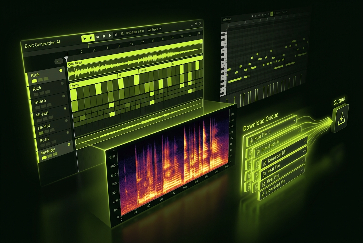 Royalty-free beat download from AI generator