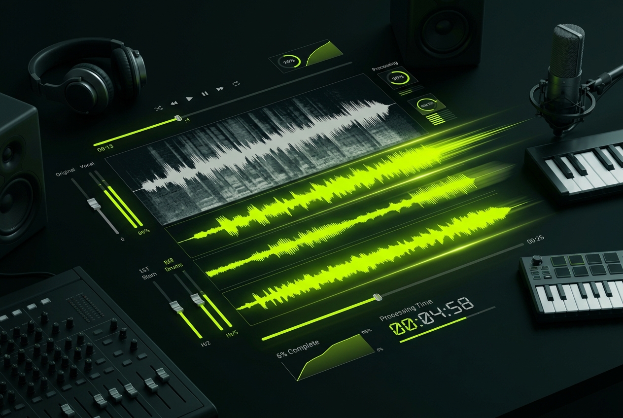 Fast music vocal remover processing speed indicator