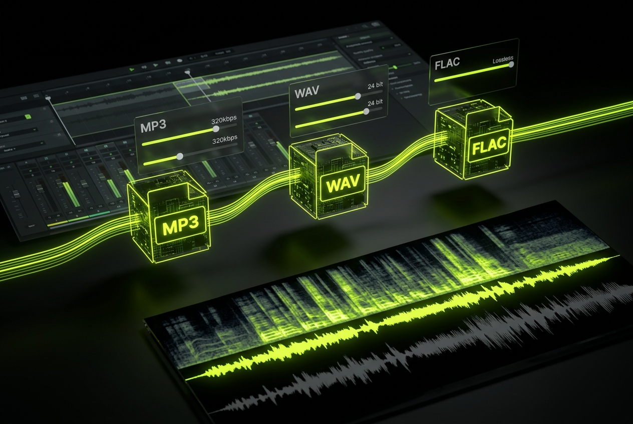 Multiple audio format options from acapella remover