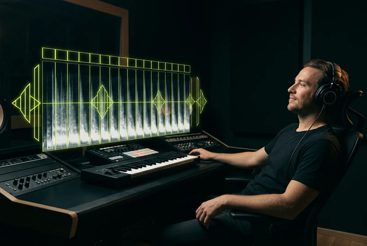 Music producer using beat finder for arrangement