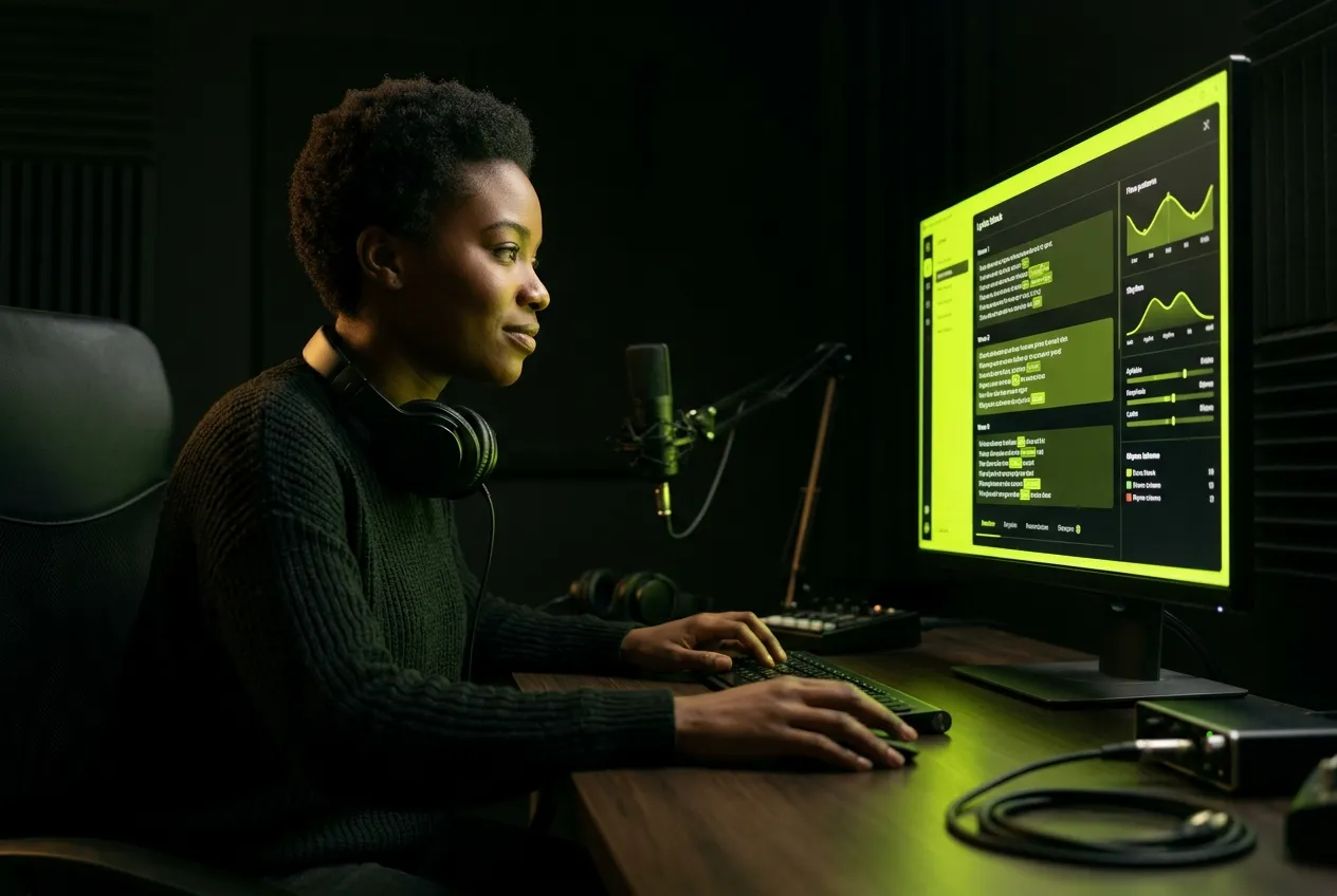 Independent artist creating rap lyrics with AI Lyric Writer