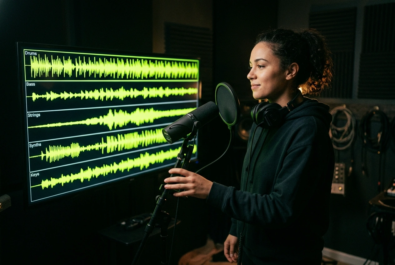 Cover artist using Youtube Vocal Remover to isolate instrumental backing tracks