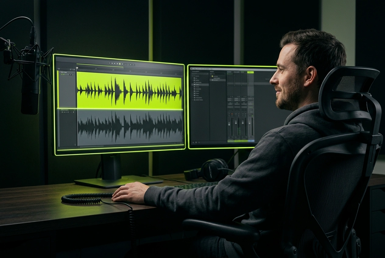 Content creator using Youtube Vocal Remover to separate audio for educational videos