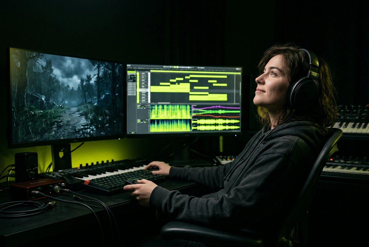 Music production system for indie game developers fast