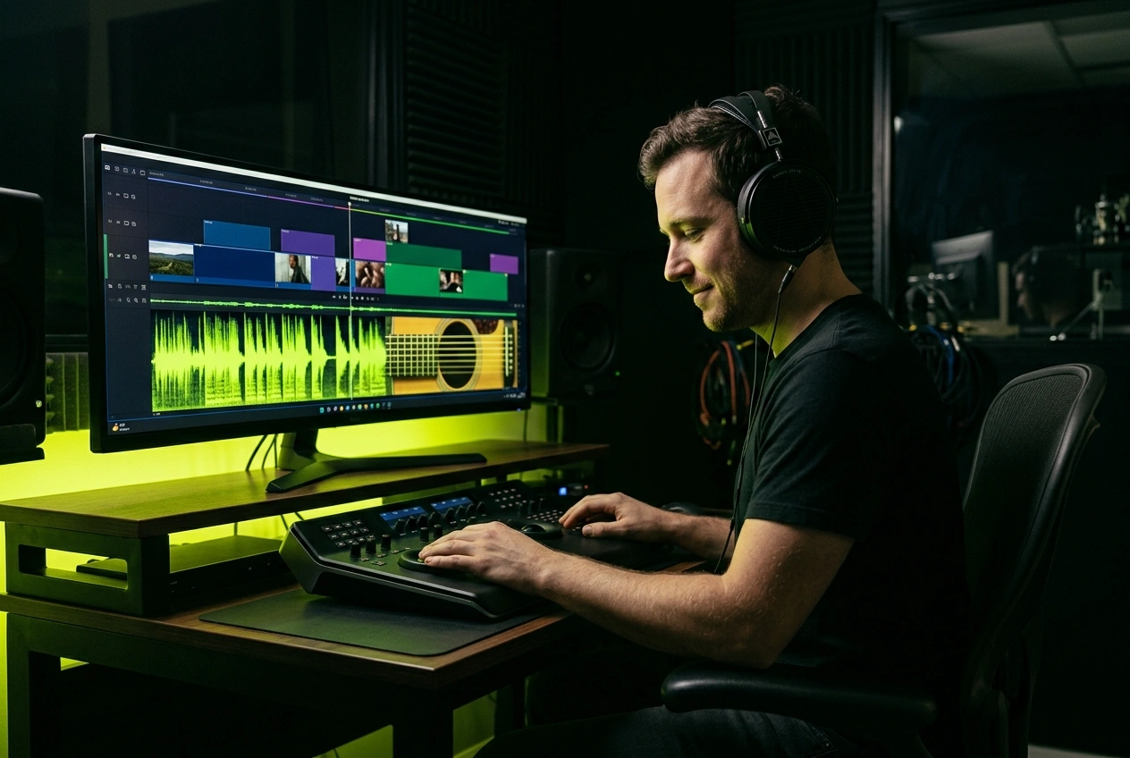 Video producer using AI Folk Pop Music Generator