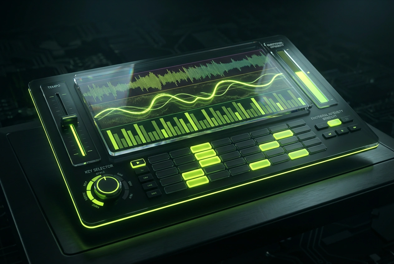 AI Synthwave Music Creator customization interface controls