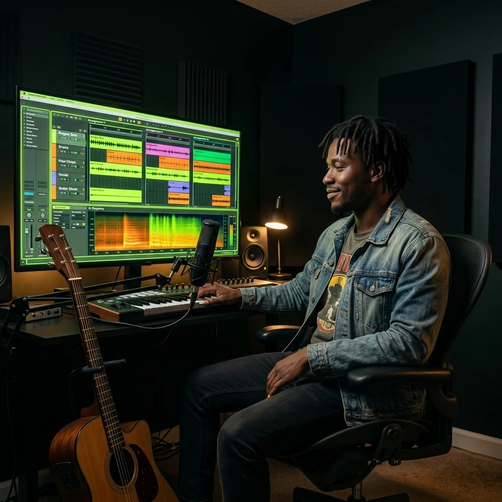 Independent artist creating with AI Reggae Music Maker