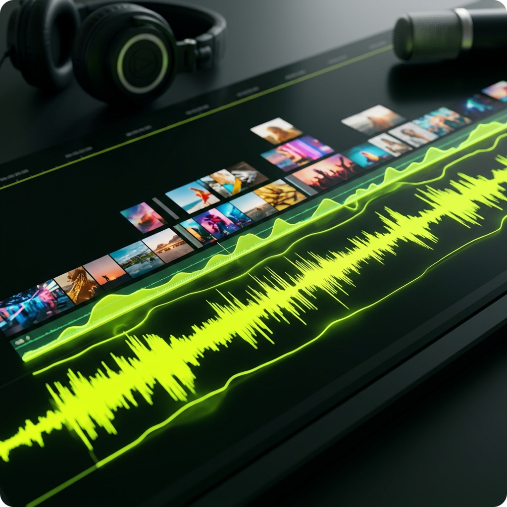 Photo video maker with AI music integration