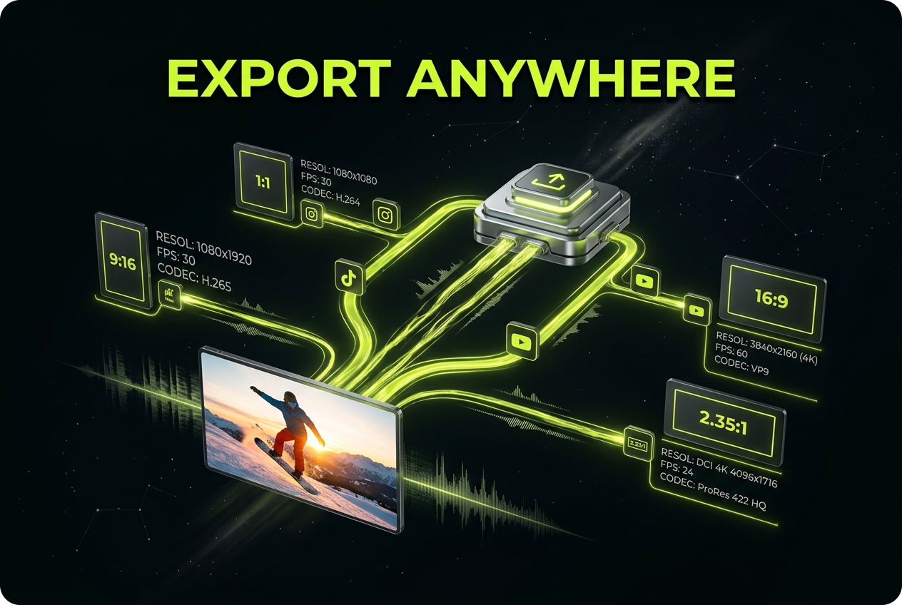 Multi-format video export from photo maker