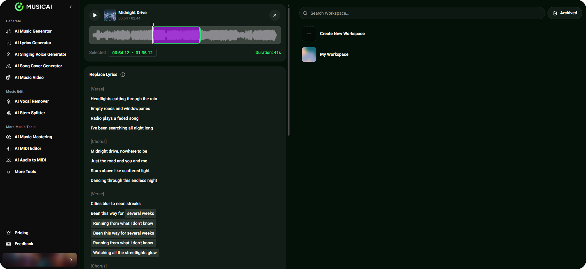 Editor de Música com IA Profissional para Controle de Áudio Preciso