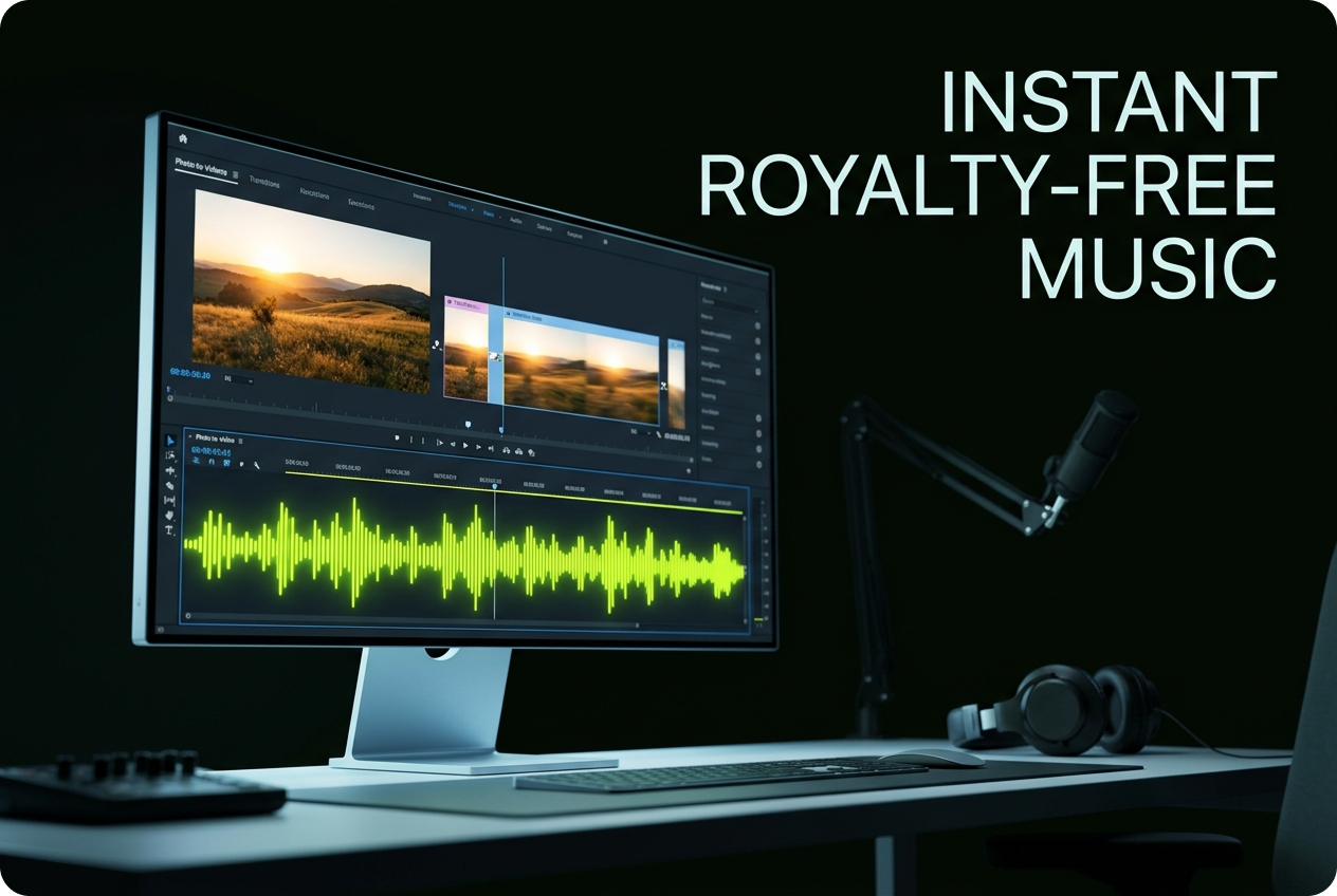 AI music generation for photo video maker
