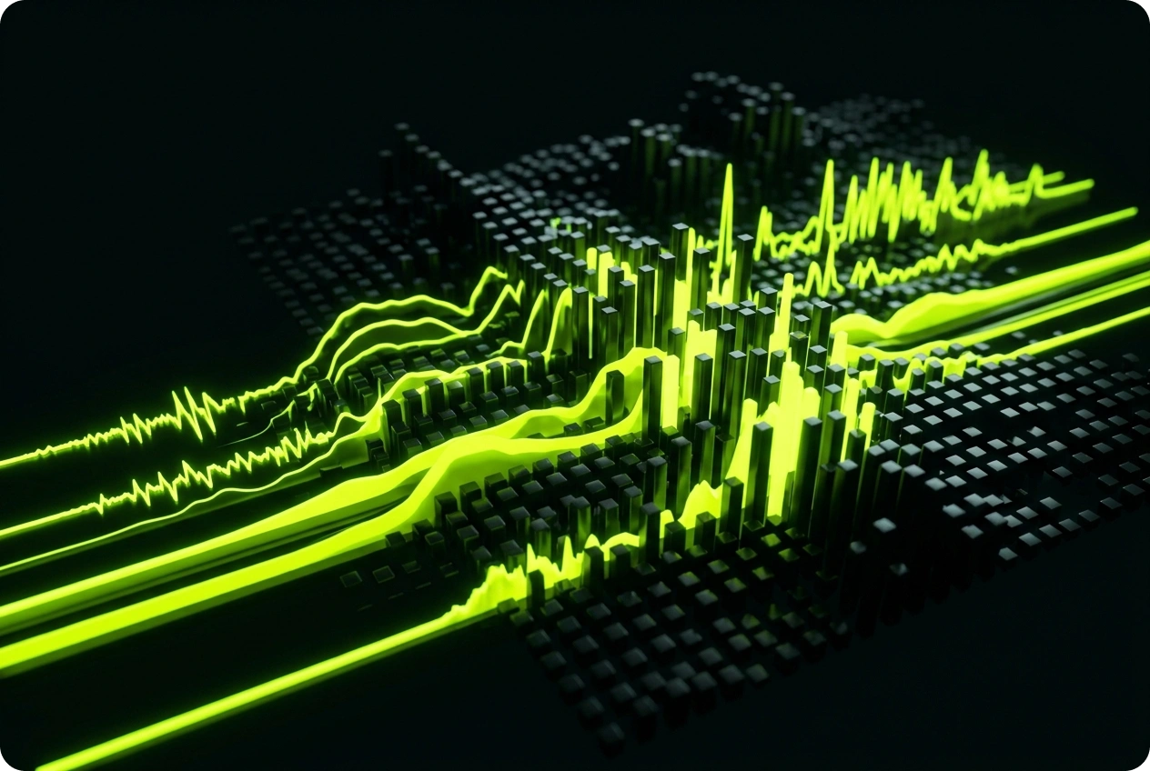 Dynamic AI music visualizer wave generation
