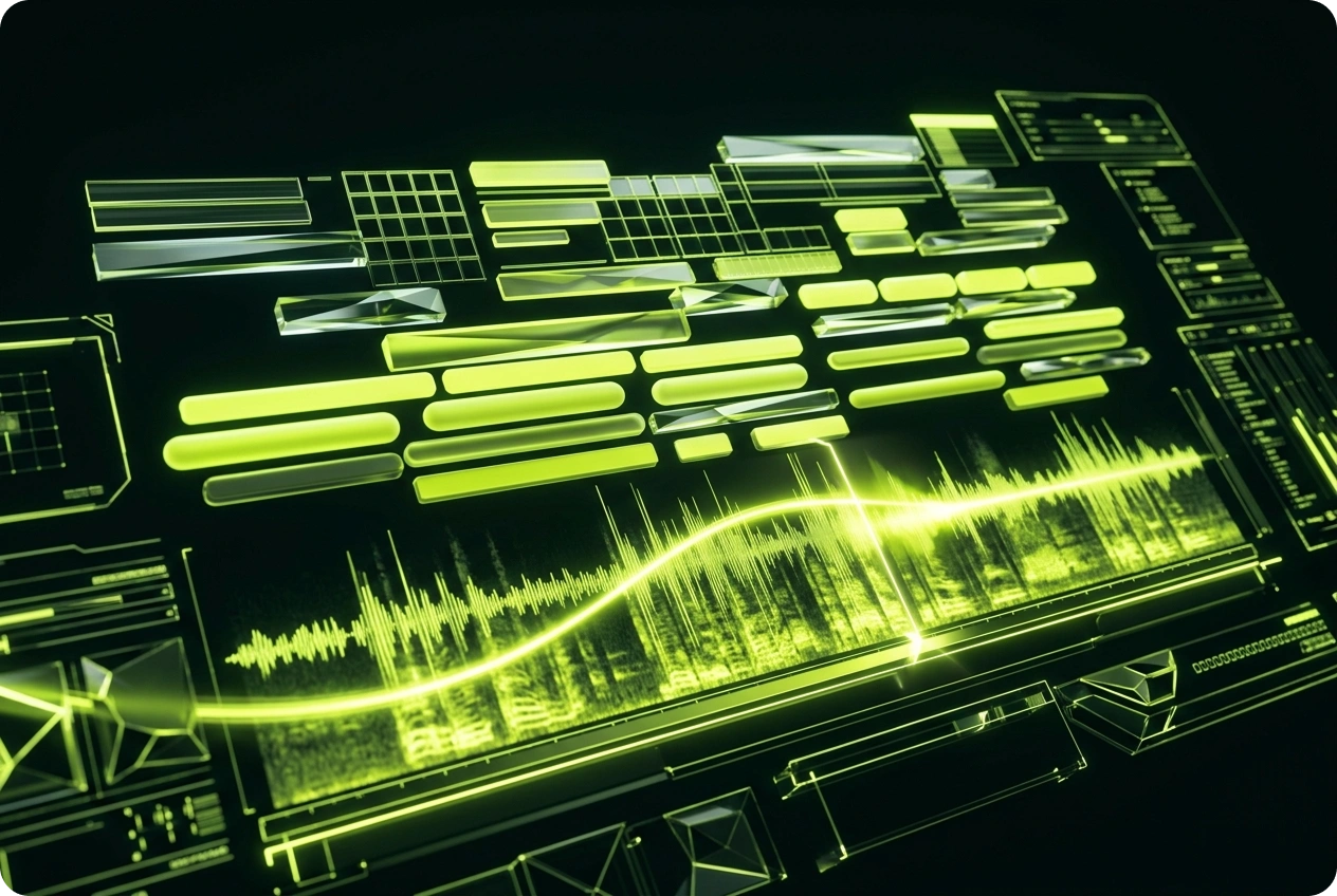 Custom AI music visualizer lyric display