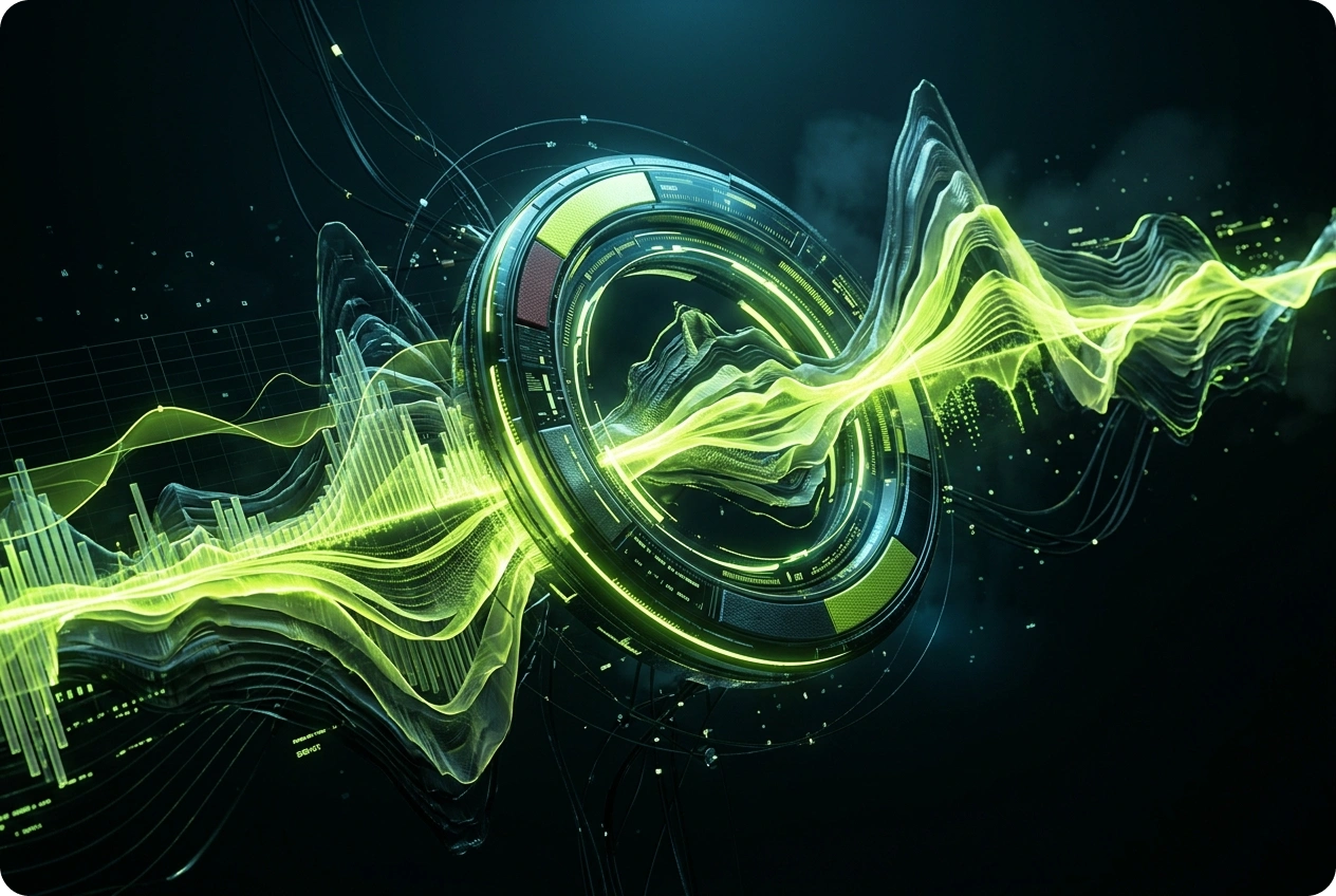 Colorful AI music visualizer palette control