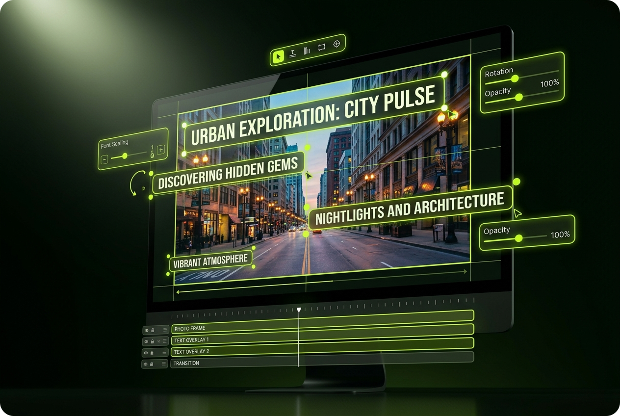Text overlay features for image to video creation