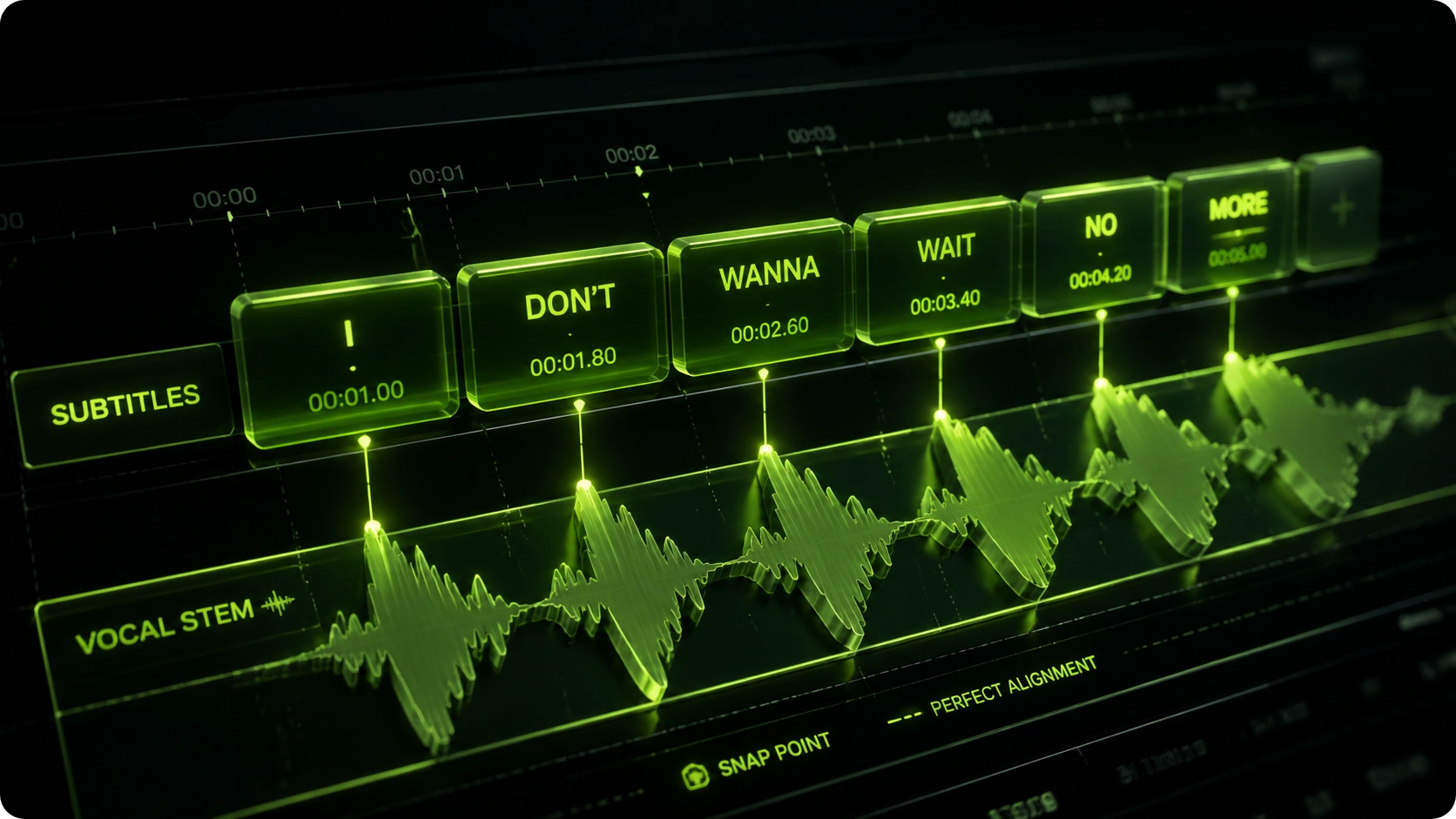 Story music video subtitle sync feature