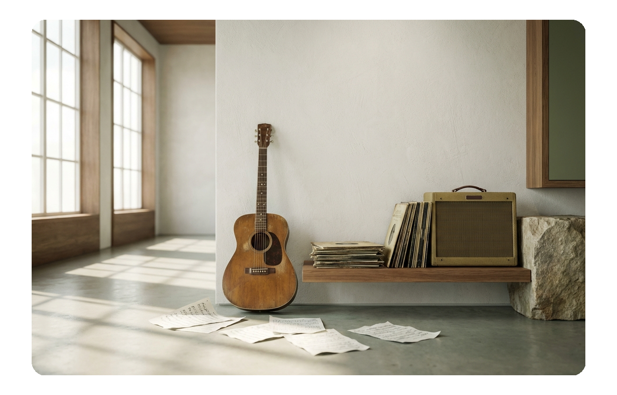 Benutzeroberfläche des KI gestützten Rock Musik Generators