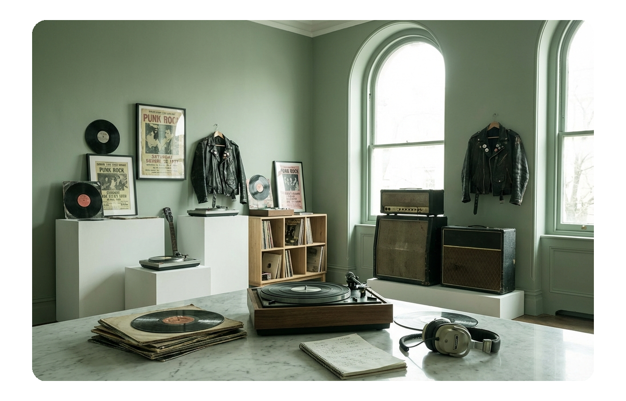 Royalty-free Punk Music Generator download feature