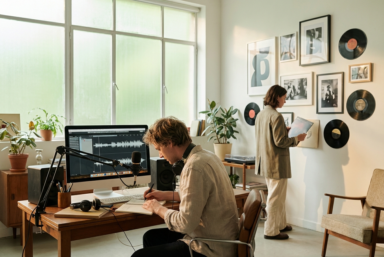 Independent musician using Punk Music Generator