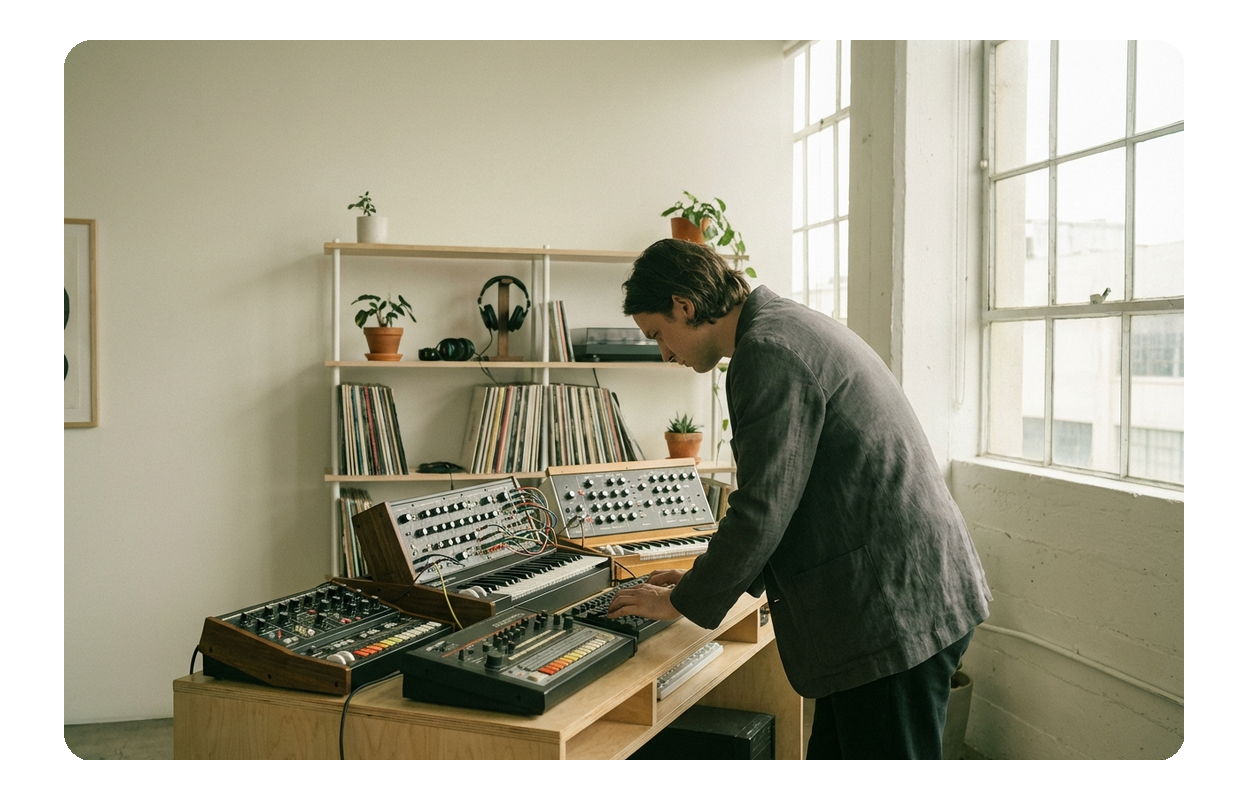 Techno music maker sound library interface