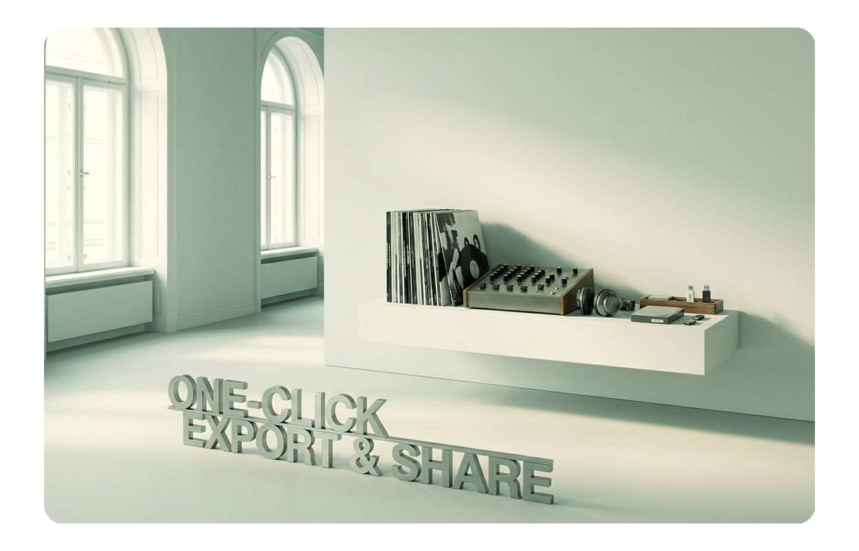 House music maker one-click export feature