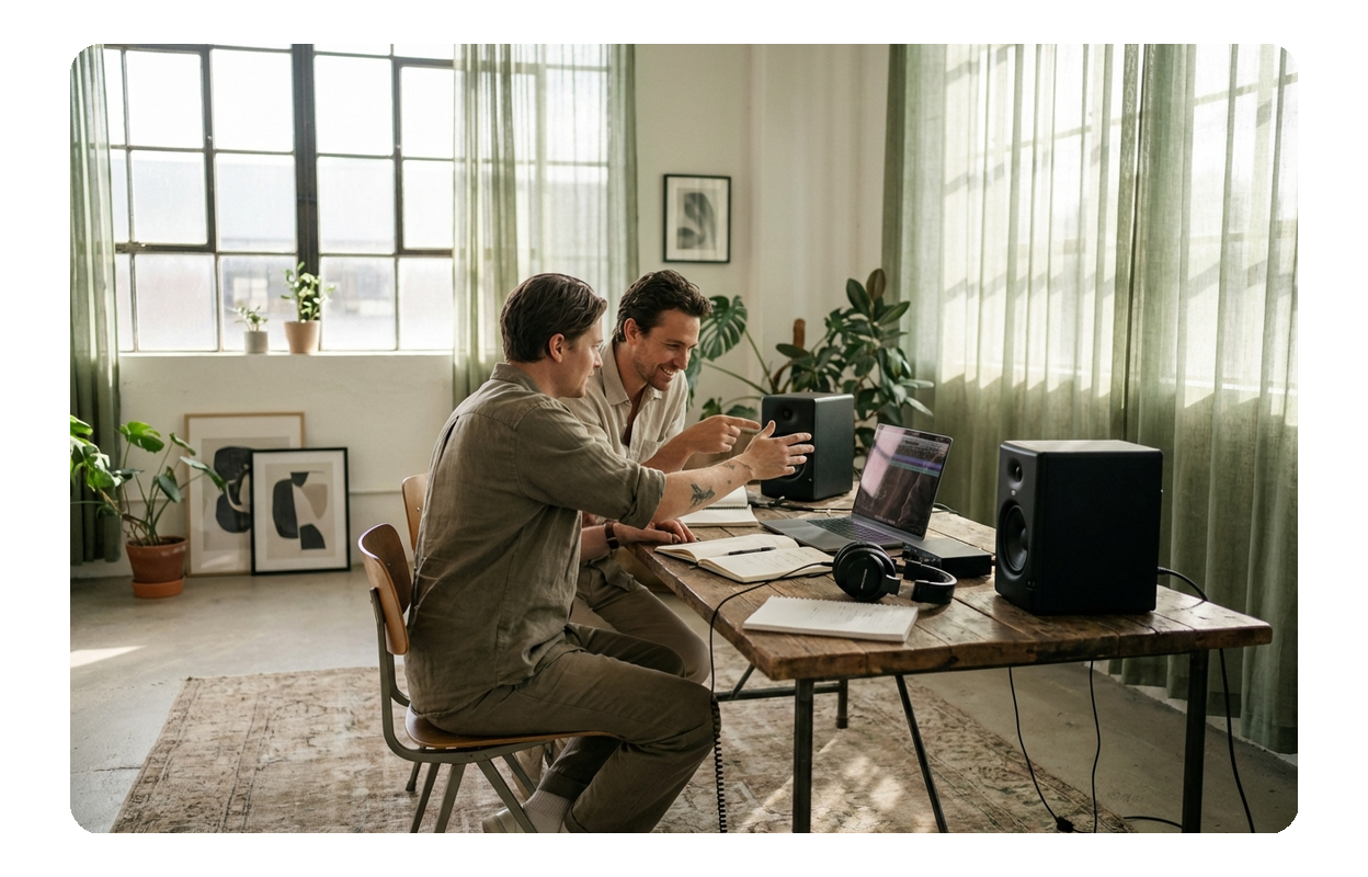 Trance music generator collaboration workspace