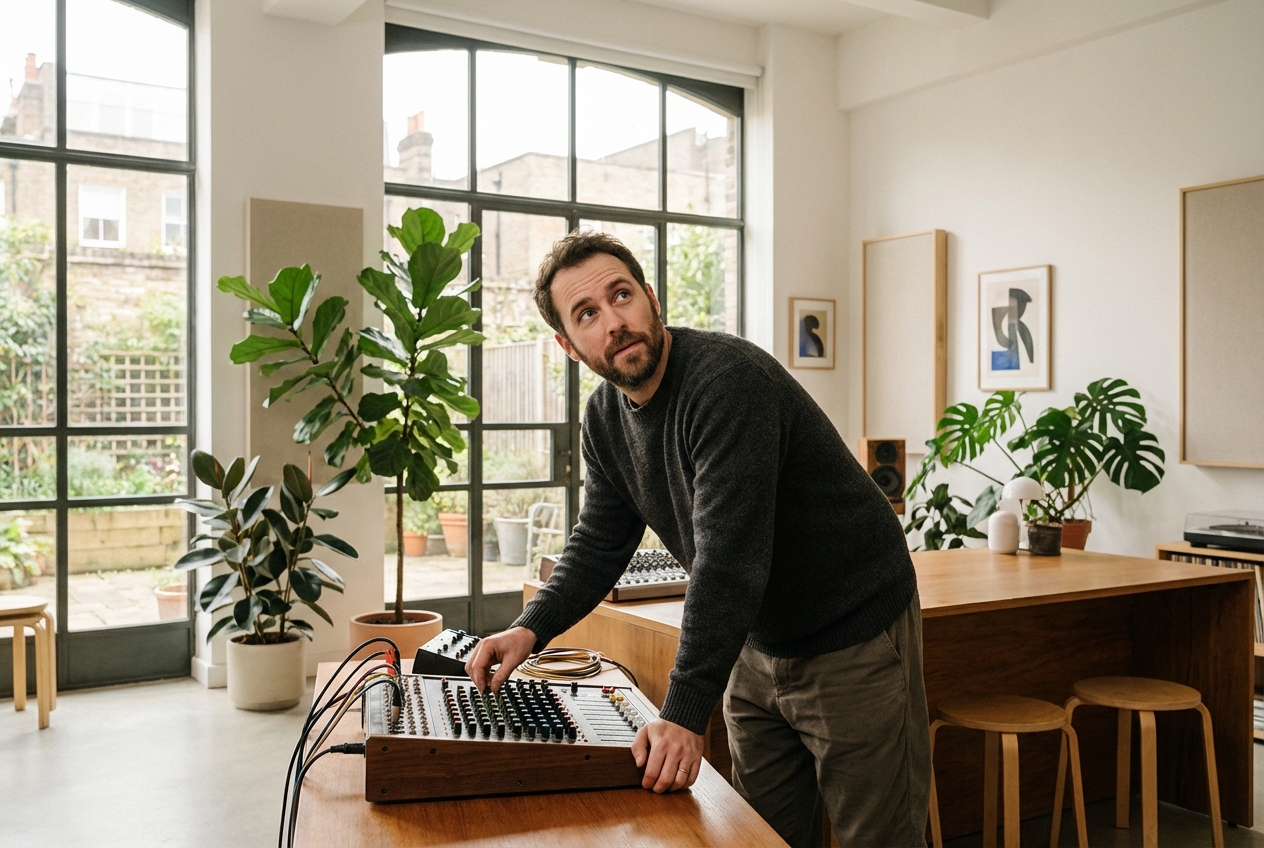 Producer using random beat generator software