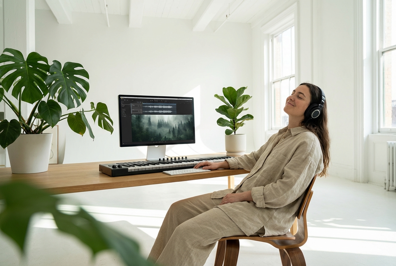 Developer using piano music generator for games