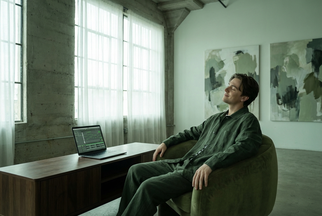 Vocalist using a Trap Music Generator