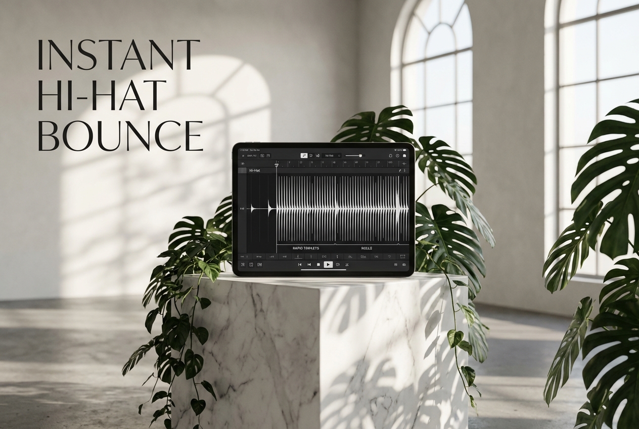 Hi-hat pattern editor within drill music generator tool