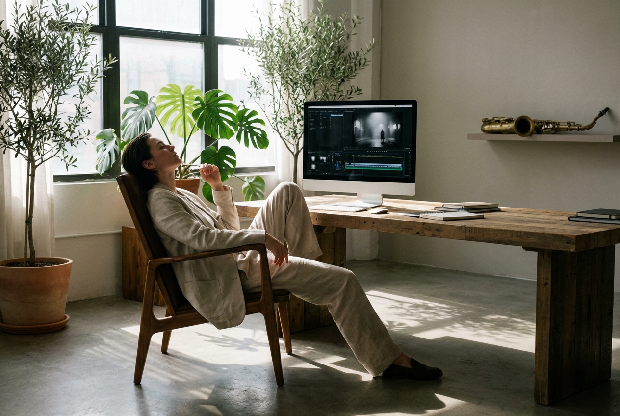 Rapper recording vocals over drill music generator beats