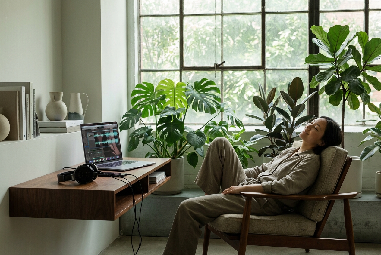 Creator editing video using drill music generator audio