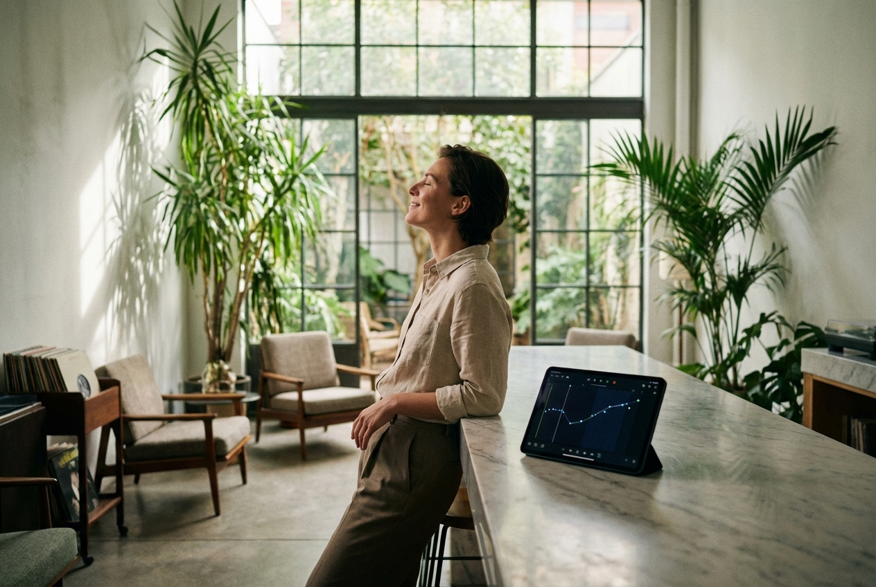 Producer mixing tracks with drill music generator software