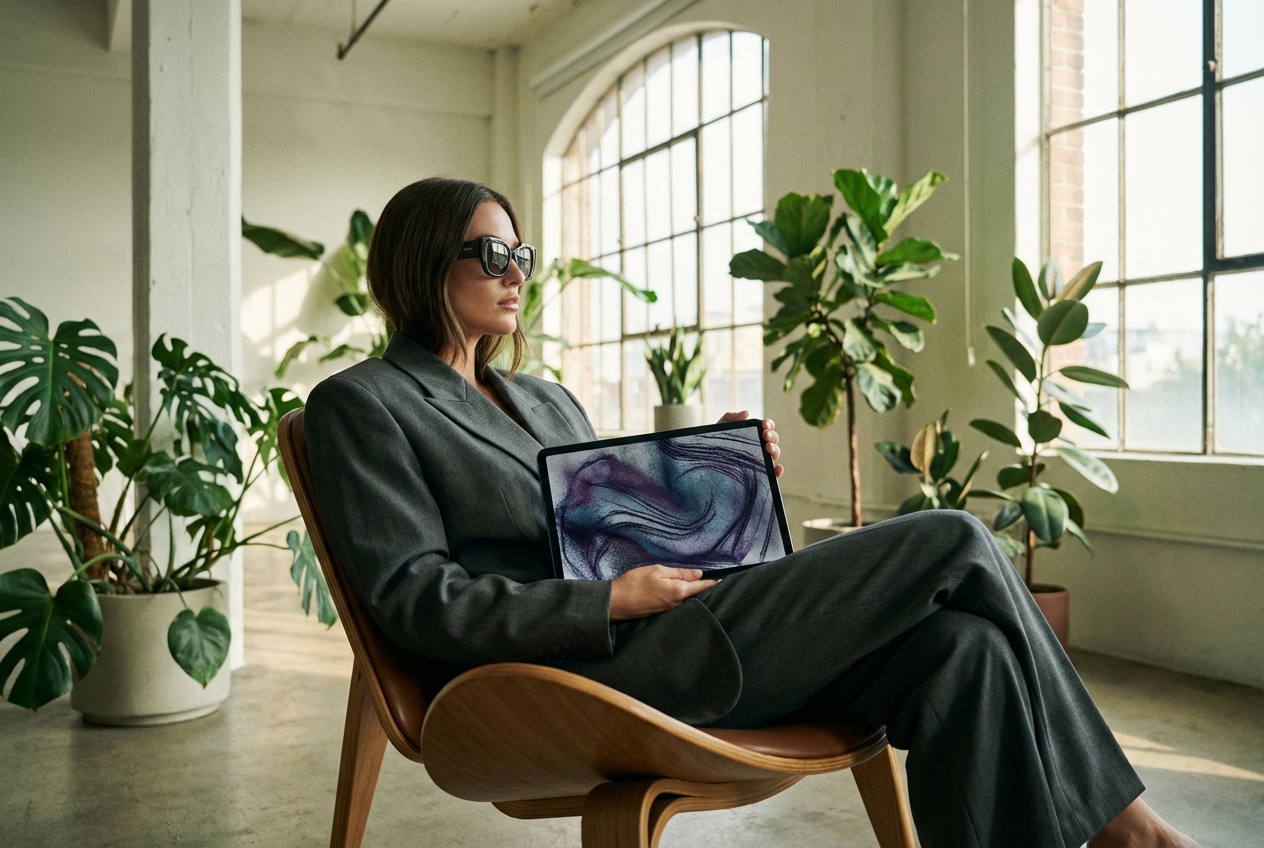 Filmmaker editing audio with blues music generator