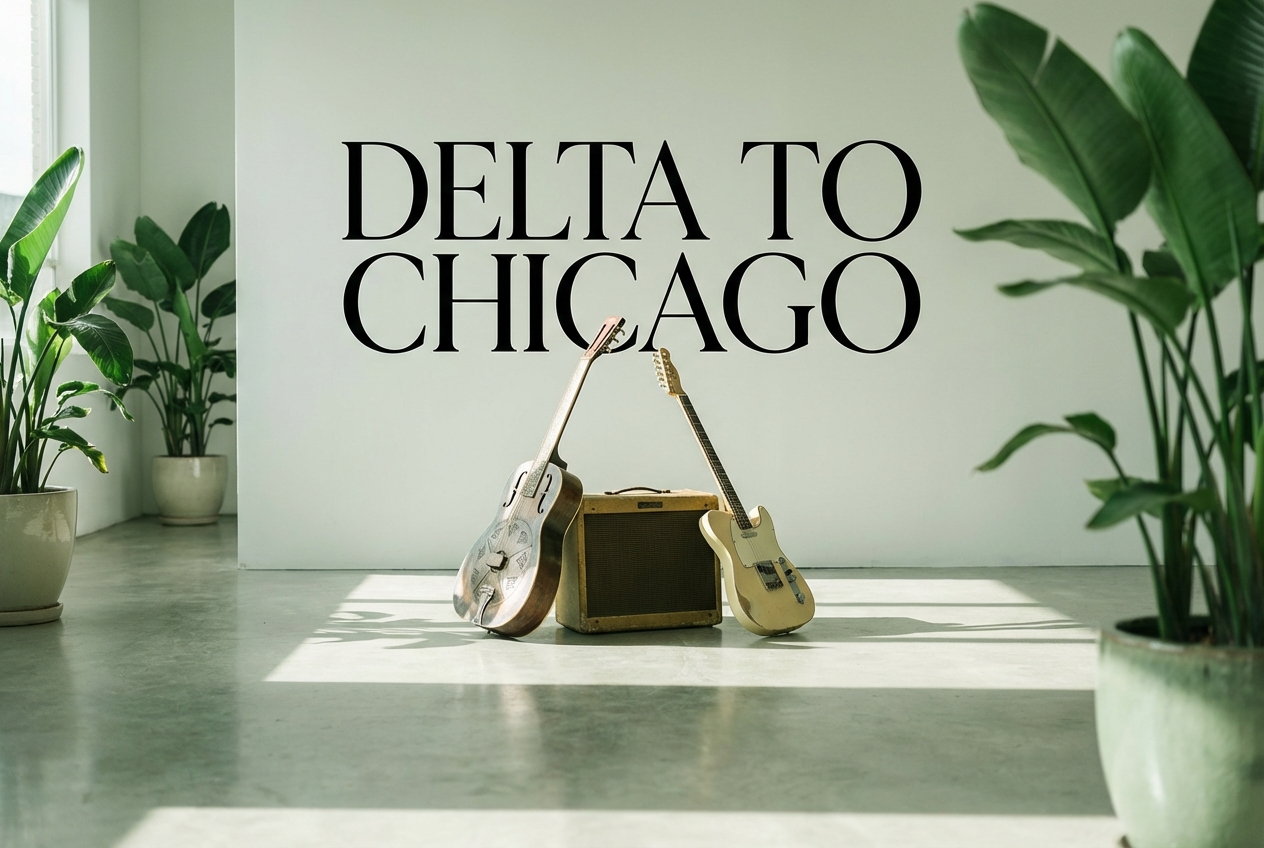 Interface showing styles in blues music generator