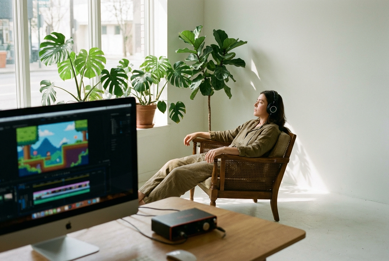 Game developer testing Chillwave Music Generator