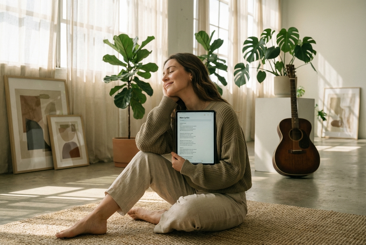 Aspiring lyricist using Songwriter AI for inspiration