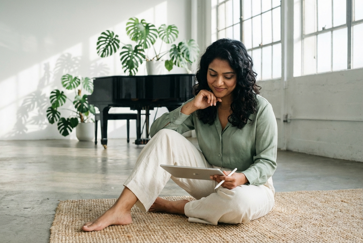 Indie artist using AI Lyrics Generator Hindi