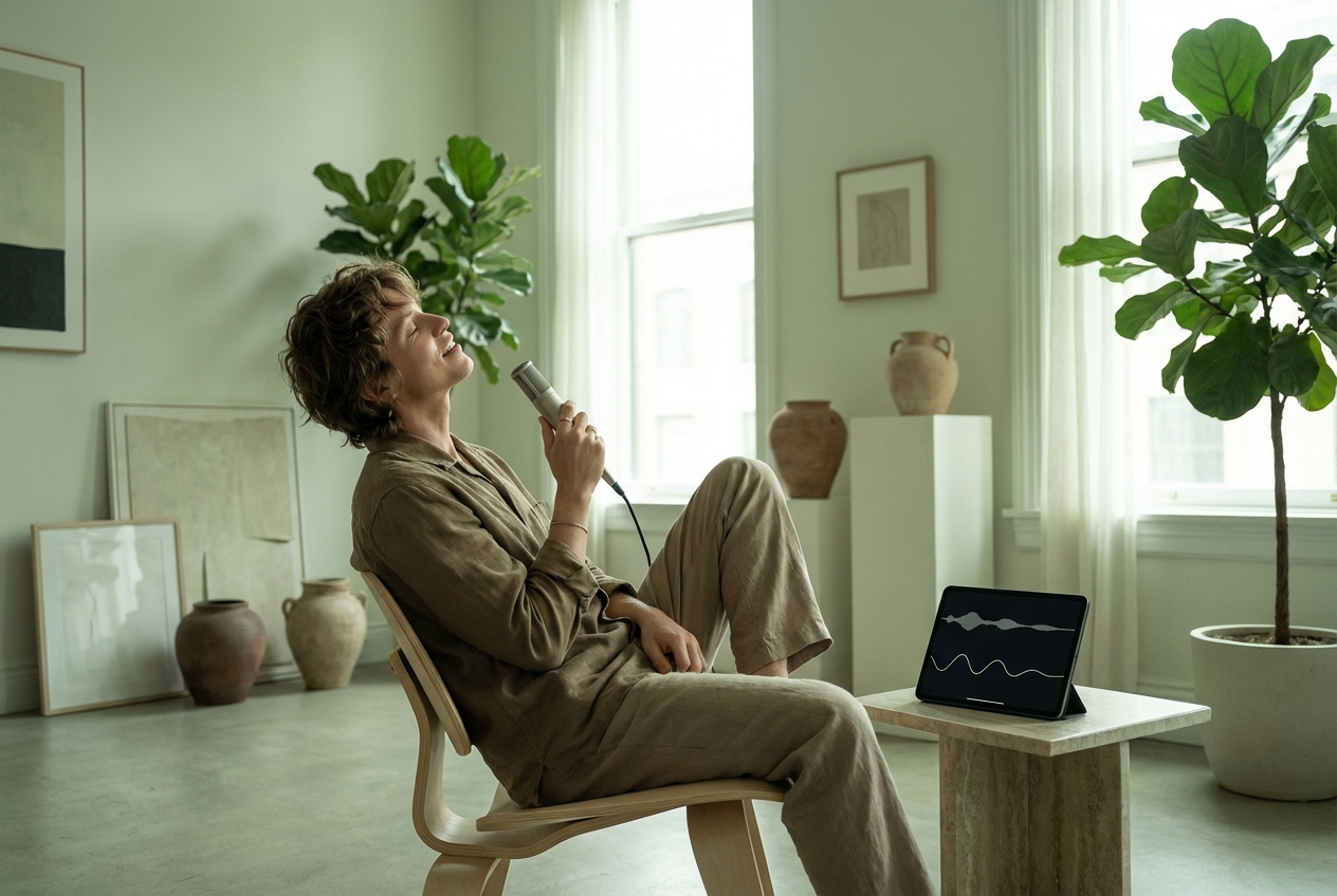 Karaoke singer using free vocal extractor online