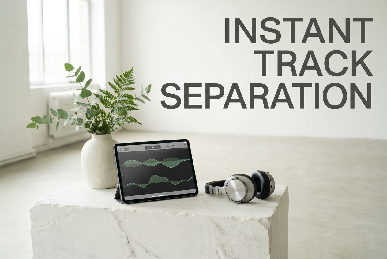 Fast vocal extractor processing audio tracks instantly