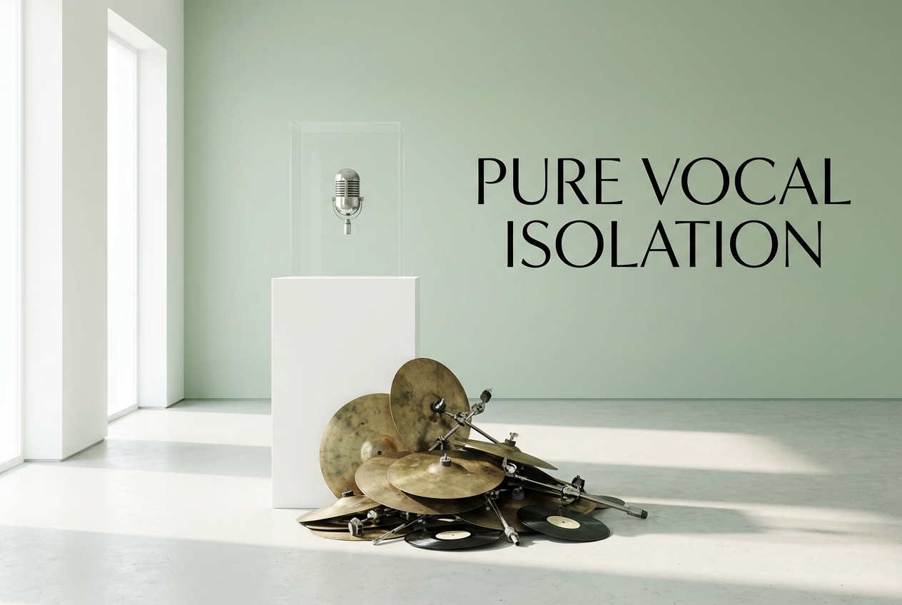 Vocal isolation process in beat remover