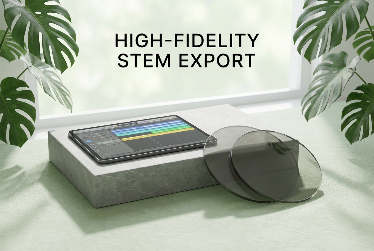 Exporting stems from AI beat remover