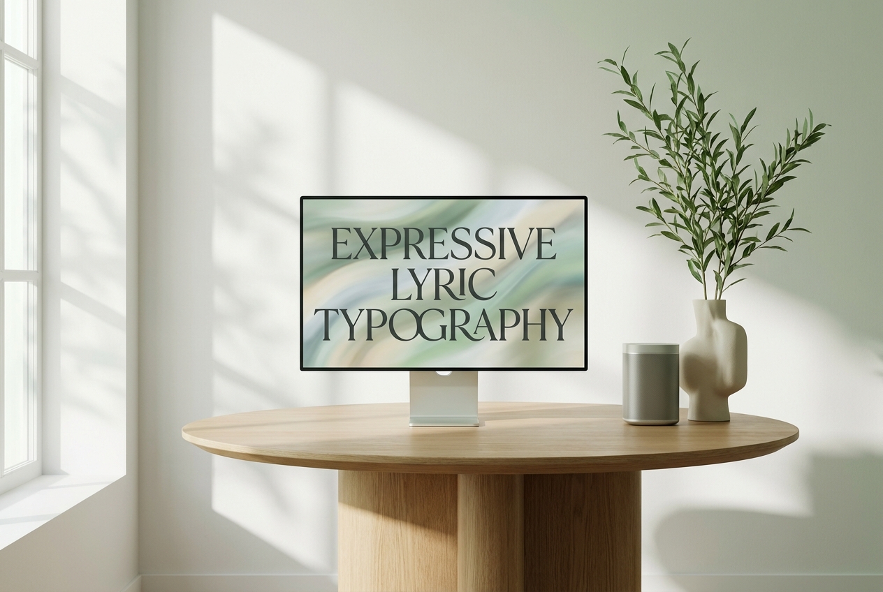 Apple Music visualizer rendering expressive lyric typography